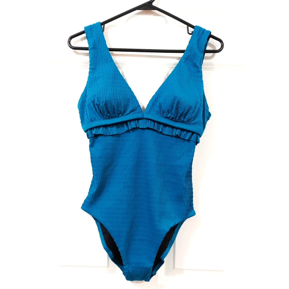 Chelsea28 Ruffle Trim One-Piece Swimsuit - Picture 2 of 5